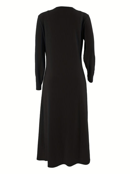 Two-Piece Solid Ribbed Long Sleeve Cardigan and Bodycon Cami Dress Set - Soft Mid-Elasticity Polyester Knit Fabric, Spaghetti Strap, All-Season Casual Wear - Comfortable and Versatile Outfit for Women