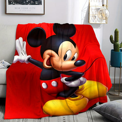 UME Mickey Mouse Flannel Throw Blanket - Soft, Warm & Cozy for Couch, Bed, Travel, Camping | All-Season Comfort