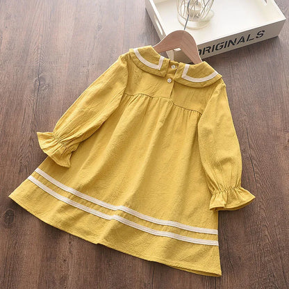 Baby & Kids Clothing Girl's Dresses Winter Fashion Sweet Cute Plush Warm A-line Black Skirt With Ruffles For Children Clothes Linen Blends