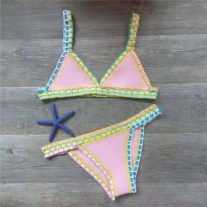 Bikini Designer Crochet Swimwear for Female Knitted Swimsuits Neoprene Bikini Beachwear Boho Style Swimsuit Two Pieces Bathng Suits