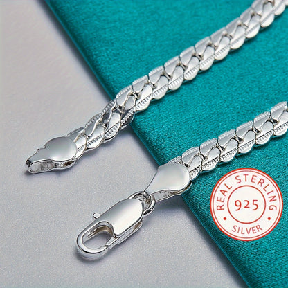 1pc Exquisite S925 Sterling Silver 5mm Cuban Chain Bracelet - Timeless Unisex Jewelry Gift for Men and Women - Hypoallergenic, Nickel-Free, Durable, and Stylish Accessory for Any Occasion