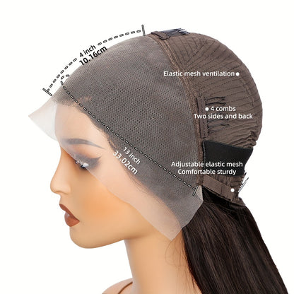 Chocolate Brown 13x4 Body Wave Lace Front Wigs Human Hair Transparent Lace Frontal Wigs With Baby Hair Pre Plucked For Women 180%