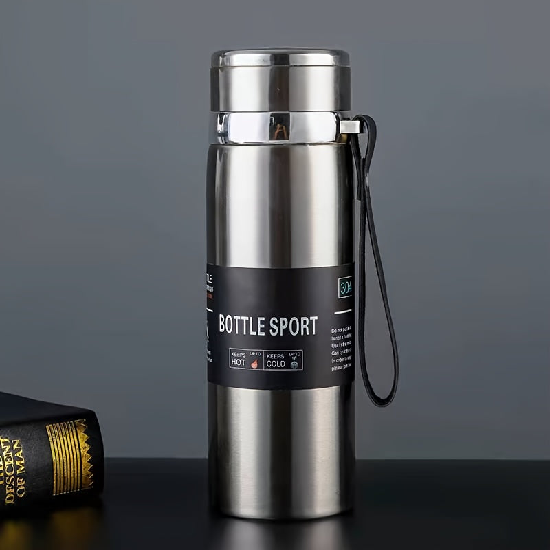 35oz Stainless Steel Insulated Mug - Leakproof, Portable Travel Jug with Sling for Outdoor Sports & Climbing