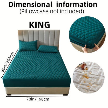 1pc Solid Color Luxurious Mattress Protector - Waterproof, Soft & Cozy Cover - Non-slip All-inclusive Guest Room Bedding - Excludes Pillowcase & Pillow Insert