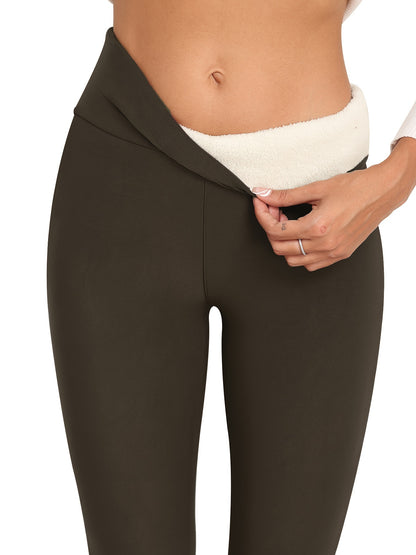 Women's High Waist Winter Fleece Leggings - Soft, Thickened, High Elastic, Warm, Casual, and Comfortable Activewear for Sports and Everyday Wear
