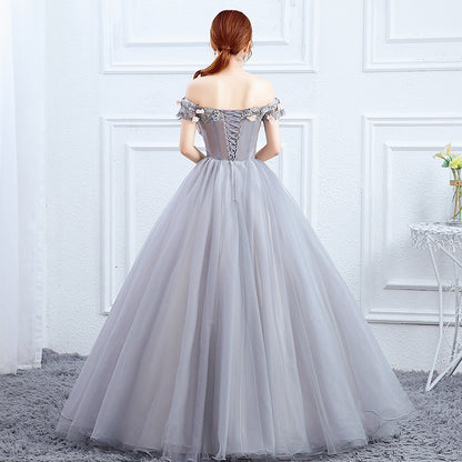 2025 new female long color yarn studio bridal banquet host evening dress solo art test performance dress fluffy skirt