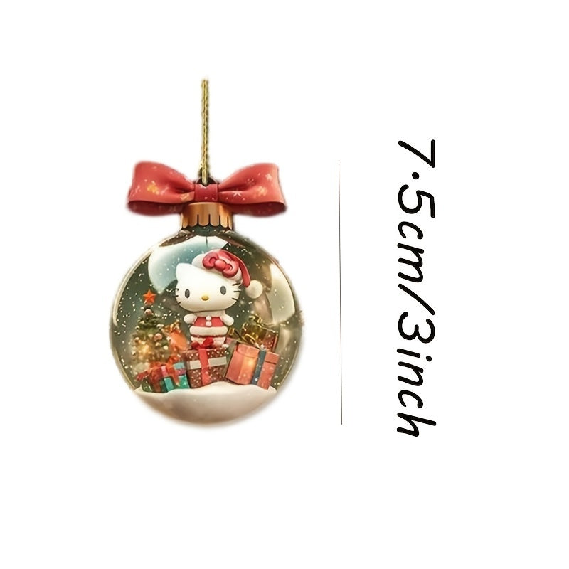6pcs Sanrio Christmas Tree Ornaments & Car Mirror Charms Set - Perfect for Holiday, Garden & Home Decor, Party Favors