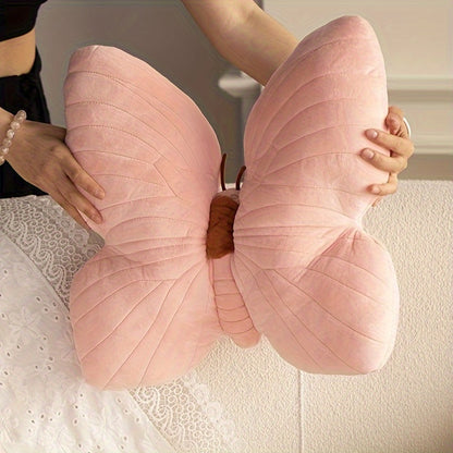 Pink Butterfly Plush Throw Pillow - Ultra-Soft, Hypoallergenic Polyester Cushion for Cozy Rest, Decorative Accent, and Vibrant Room Addition - Perfect for Living Room, Bedroom, or Office