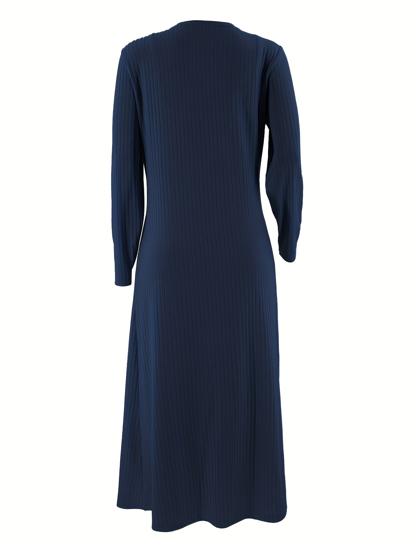 Two-Piece Solid Ribbed Long Sleeve Cardigan and Bodycon Cami Dress Set - Soft Mid-Elasticity Polyester Knit Fabric, Spaghetti Strap, All-Season Casual Wear - Comfortable and Versatile Outfit for Women