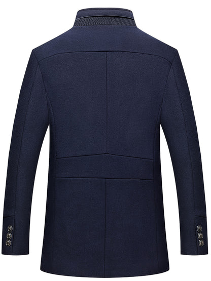 Men's Business Woolen Coat Fashion Scarf Non Ironing Woolen Coat Windproof Warm Coat