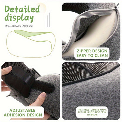 [Customer Favorite] Ultra-Soft Memory Foam Travel Pillow - Portable Neck Support for Airplane, Car, Office Naps & Home Use - Grey