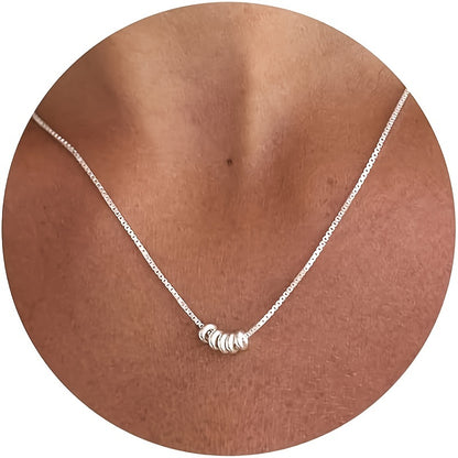 / Silvery Pendant Necklace Elegant Simple Style Plated Jewelry Trendy Female Gift