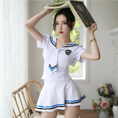 School Uniform Halloween Costumes Women Cosplay Sexy Pajamas Skirt Uniform Sailor Suit Japanese Korean Girls Jk Cute Students
