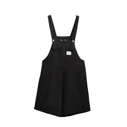 150Kg Plus Size Women's Spring Summer New Small Fresh Suspender Shorts 5XL 6XL 7XL 8XL 9XL Loose Cotton Shorts Black Rose-Red