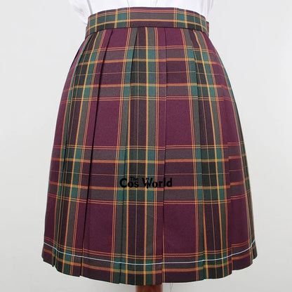 [Thorntree] Girl's Summer High Waist Pleated Skirts Plaid Skirts Women Dress For JK School Uniform Students Cloths