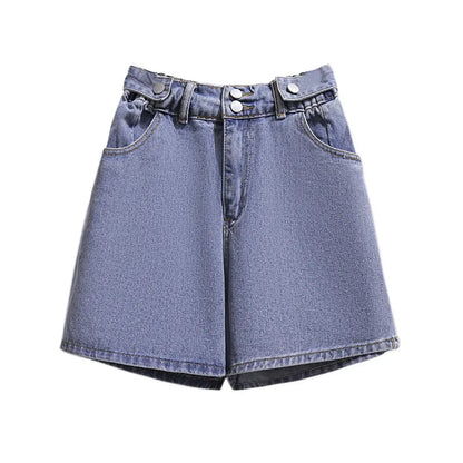 New 2022 Summer Plus Size Women Jeans Shorts For Women Large Size Cotton Wide Leg Blue Pocket Denim Shorts 3XL 4XL 5XL 6XL 7XL