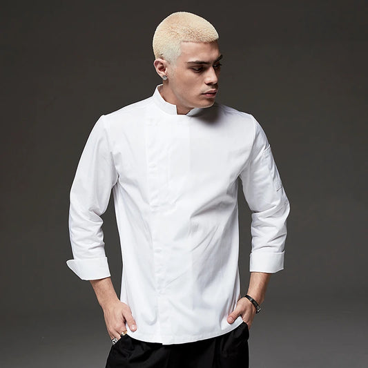 High Quality Chef Jacket Long Sleeve Unisex Kitchen Cooking Uniform Restaurant Cafe Bakery Shop Barber Shop Waiter Work Shirt