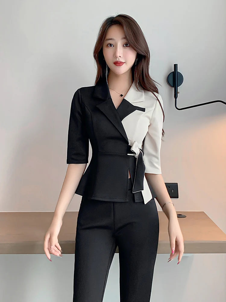 2024 hotel waiter work clothes spa uniform half sleeves sauna foot bath uniform beautician costume women beauty salon clothing