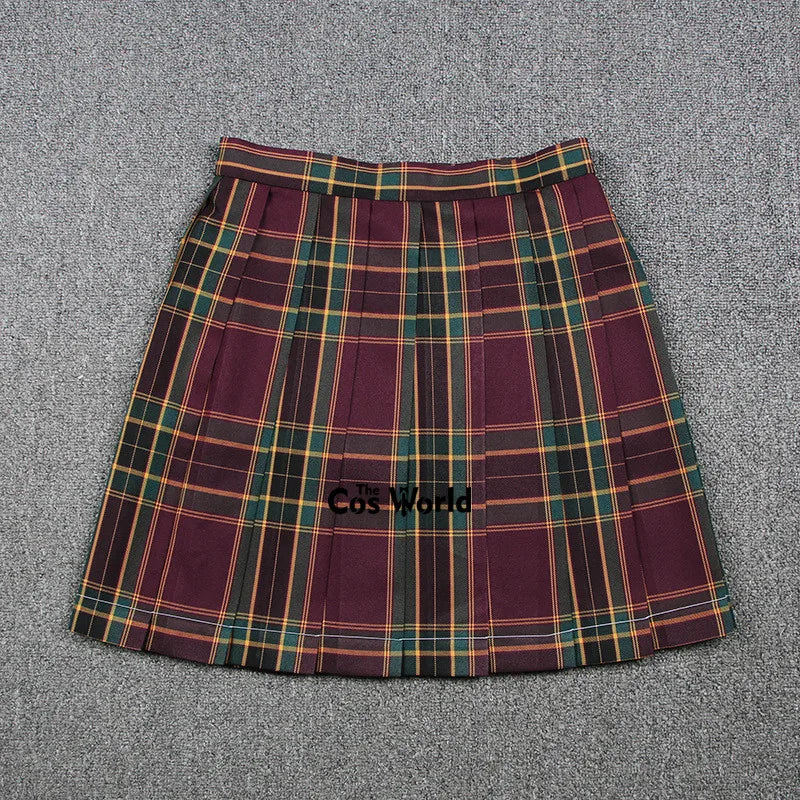 [Thorntree] Girl's Summer High Waist Pleated Skirts Plaid Skirts Women Dress For JK School Uniform Students Cloths