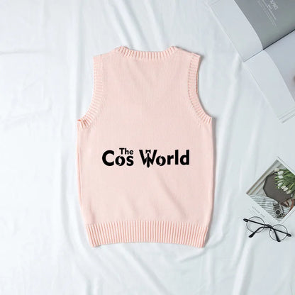 XS-XXL Spring Autumn Men's Women's Solid Color Sleeveless Knit Vests Pullovers V Neck Sweaters Coat For JK School Uniform