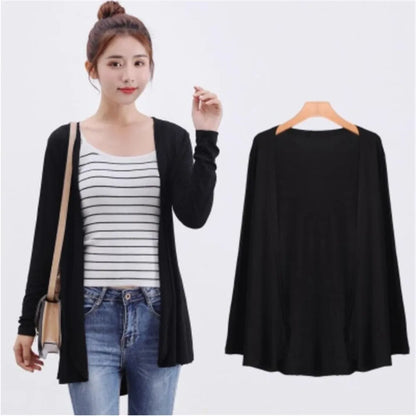 2021 Summer Autumn Korean Women Modal Cardigan Ladies Shawl Female Cotton Sweater Cardigans Long Sleeve Women Casual Thin Coats