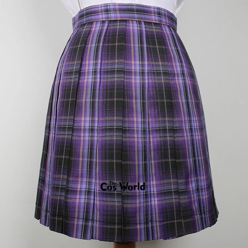 [Sweet Storm] Girl's Summer High Waist Pleated Skirts Plaid Skirts Women Dress For JK School Uniform Students Cloths