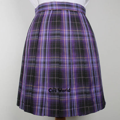 [Sweet Storm] Girl's Summer High Waist Pleated Skirts Plaid Skirts Women Dress For JK School Uniform Students Cloths