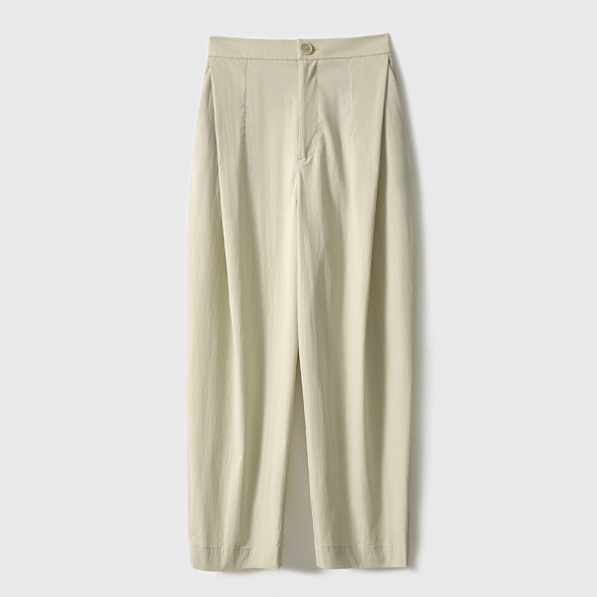 2025 Japanese thin crescent pants high-end nine-point pants casual pants women's thin elastic waist white gray women's clothing spring and summer