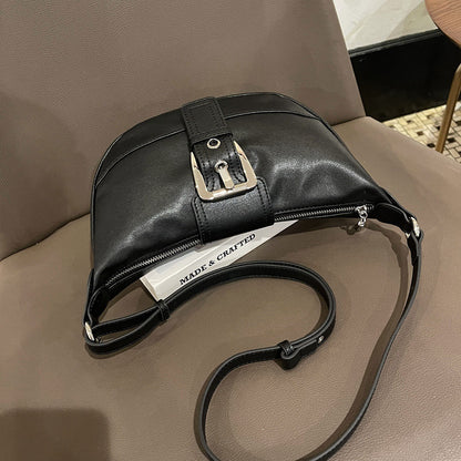 Women's bag retro single shoulder armpit bag new leather messenger bag live broadcast New first-layer calfskin dumpling bag 859