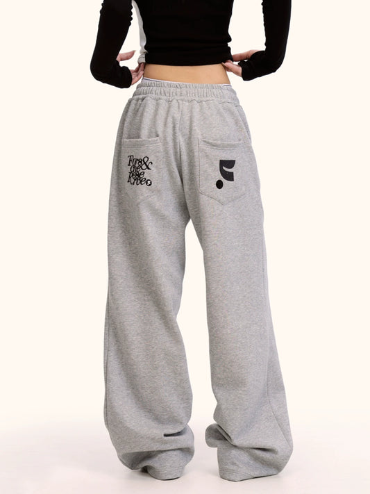 0123Start retro sports casual sweatpants men's and women's loose n street dance tide brand vertical straight wide-leg pants