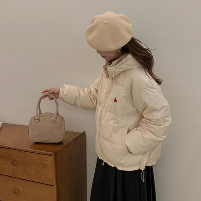 Korean trendy brand KIRSH cherry double-sided down jacket women's winter 2023 new short thickened small coat