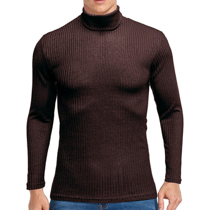 ZLLKL 2025 New men's sweater autumn and winter turtleneck warm bottoming shirt, Popular trade men's long-sleeved t-shirt  knitted sweater