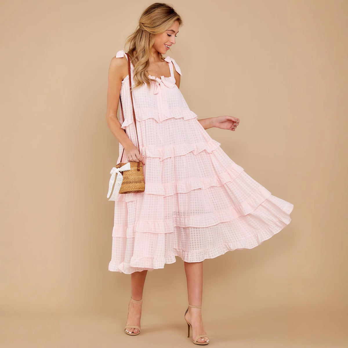 2020 spring and summer new 2025 Popular trade women's clothing independent station sleeveless flat collar big pendulum loose dress long dress new