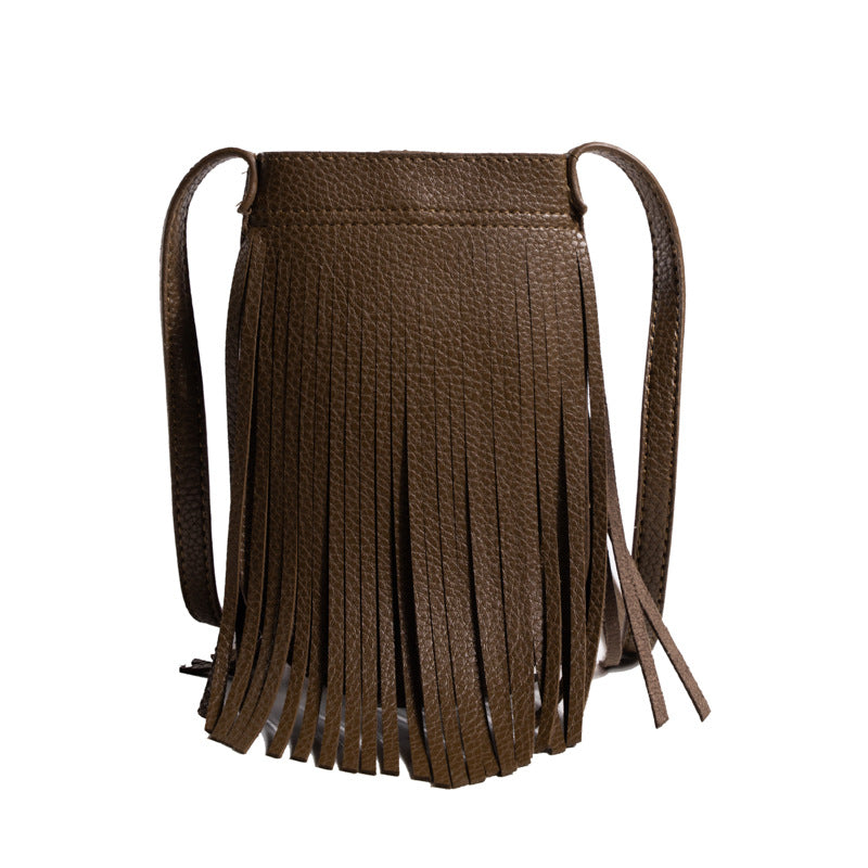 ZLLKL 2025New  simple small bag women's bag retro fringed mobile phone bag women's Korean version bag niche design small satchel