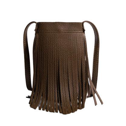 ZLLKL 2025New  simple small bag women's bag retro fringed mobile phone bag women's Korean version bag niche design small satchel