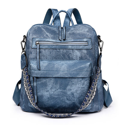 2025 backpack bags backpack women's PU soft leather versatile large-capacity dual-purpose shoulder bag Mommy backpack