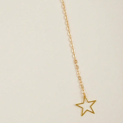FB3385 2025 waist chain alloy hollow pentagram fringed pendulum chain pendant metal thin chain waist chain