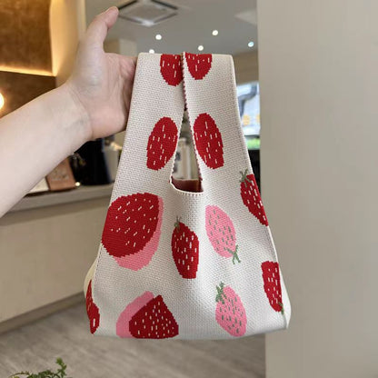 ZllKl  Knitted Bag with Hand Gift Bag Handbag Rabbit Hand Bag Ins Large Capacity Gift Bag Small Handbag Wrist