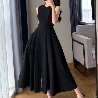 ZllKl  Black Dress  Summer New Sleeveless Temperament Slimming Commuting Hepburn Style Dress Dress Wholesale