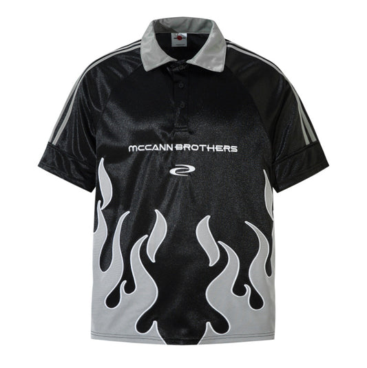 1157 2025n street tide 2025 summer lapel splicing design men's high-end loose polo shirt short-sleeved T-shirt