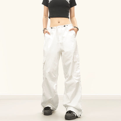 0123Start  street babes multi-pocket overalls neutral white wide-leg slim casual trousers women