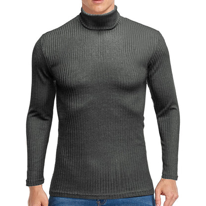 ZLLKL 2025 New men's sweater autumn and winter turtleneck warm bottoming shirt, Popular trade men's long-sleeved t-shirt  knitted sweater