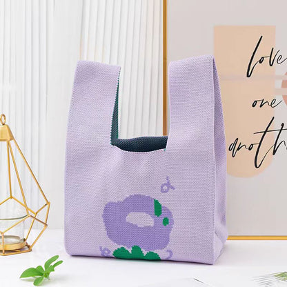 ZllKl  Knitted Bag with Hand Gift Bag Handbag Rabbit Hand Bag Ins Large Capacity Gift Bag Small Handbag Wrist