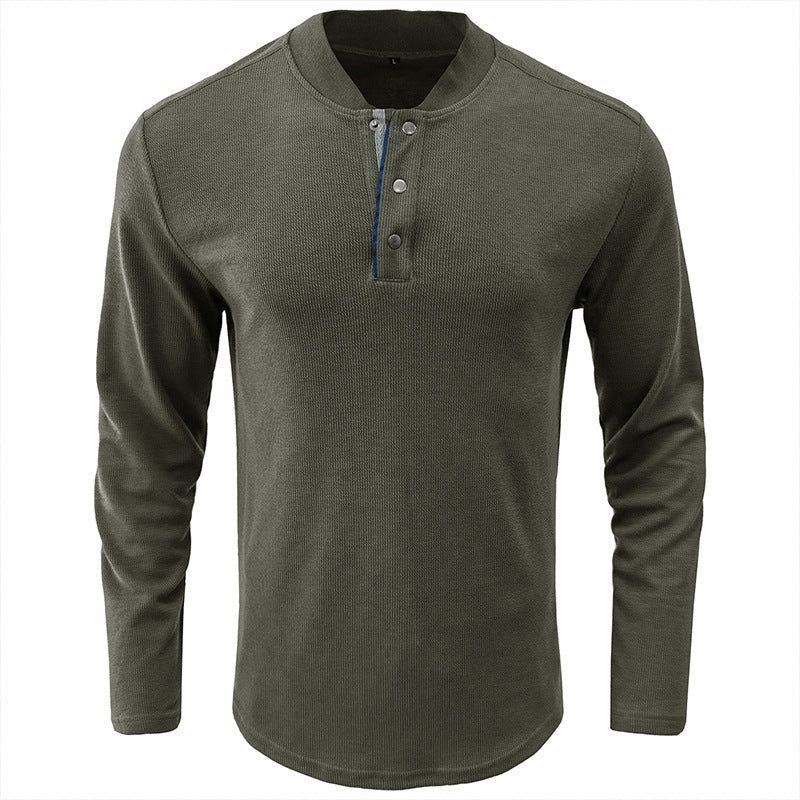 ZLLKL 2025 men's long-sleeved crew neck T-shirt, Popular trade men's bottoming shirt men's autumn Popular trade Henry t-shirt men's wholesale