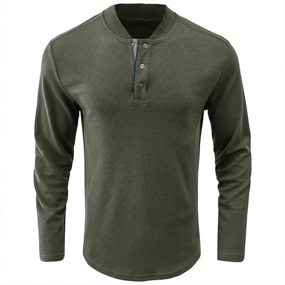 ZLLKL 2025 men's long-sleeved crew neck T-shirt, Popular trade men's bottoming shirt men's autumn Popular trade Henry t-shirt men's wholesale