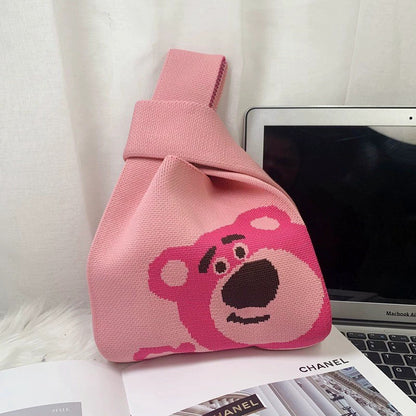 ZllKl  Knitted Bag with Hand Gift Bag Handbag Rabbit Hand Bag Ins Large Capacity Gift Bag Small Handbag Wrist