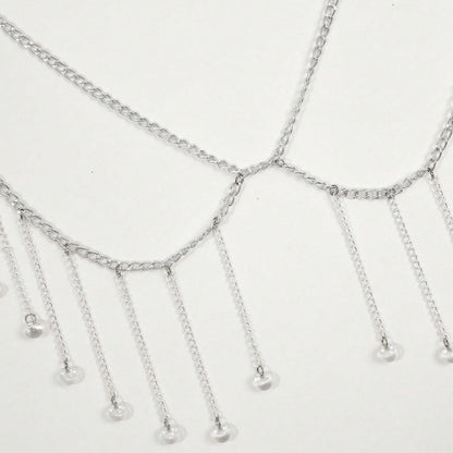 FB3416 2025 waistchain simple personality versatile multi-strip transparent bead fringed chain pendant waist chain waist decoration