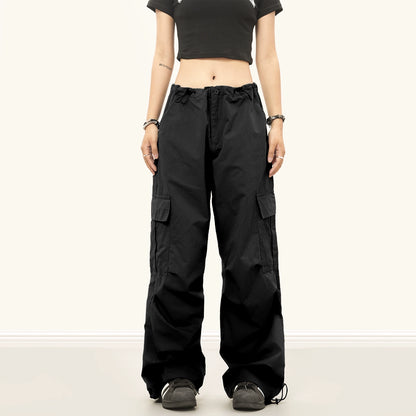 0123Start  street babes multi-pocket overalls neutral white wide-leg slim casual trousers women
