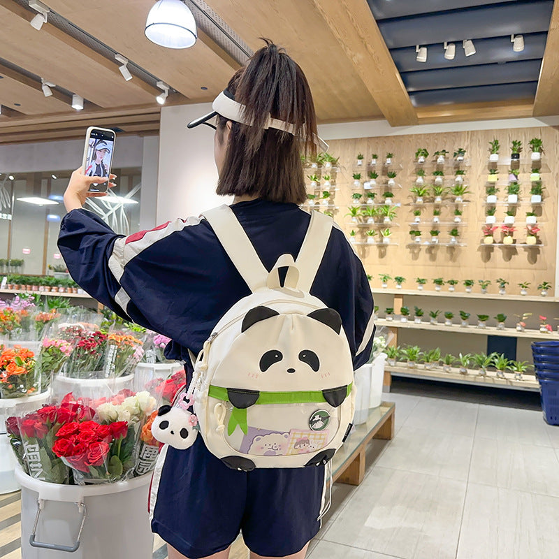 2025 ZLLKL Cartoon cute panda backpack popular new large-capacity casual schoolbag versatile personality national style travel bag women