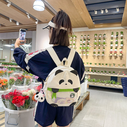 2025 ZLLKL Cartoon cute panda backpack popular new large-capacity casual schoolbag versatile personality national style travel bag women